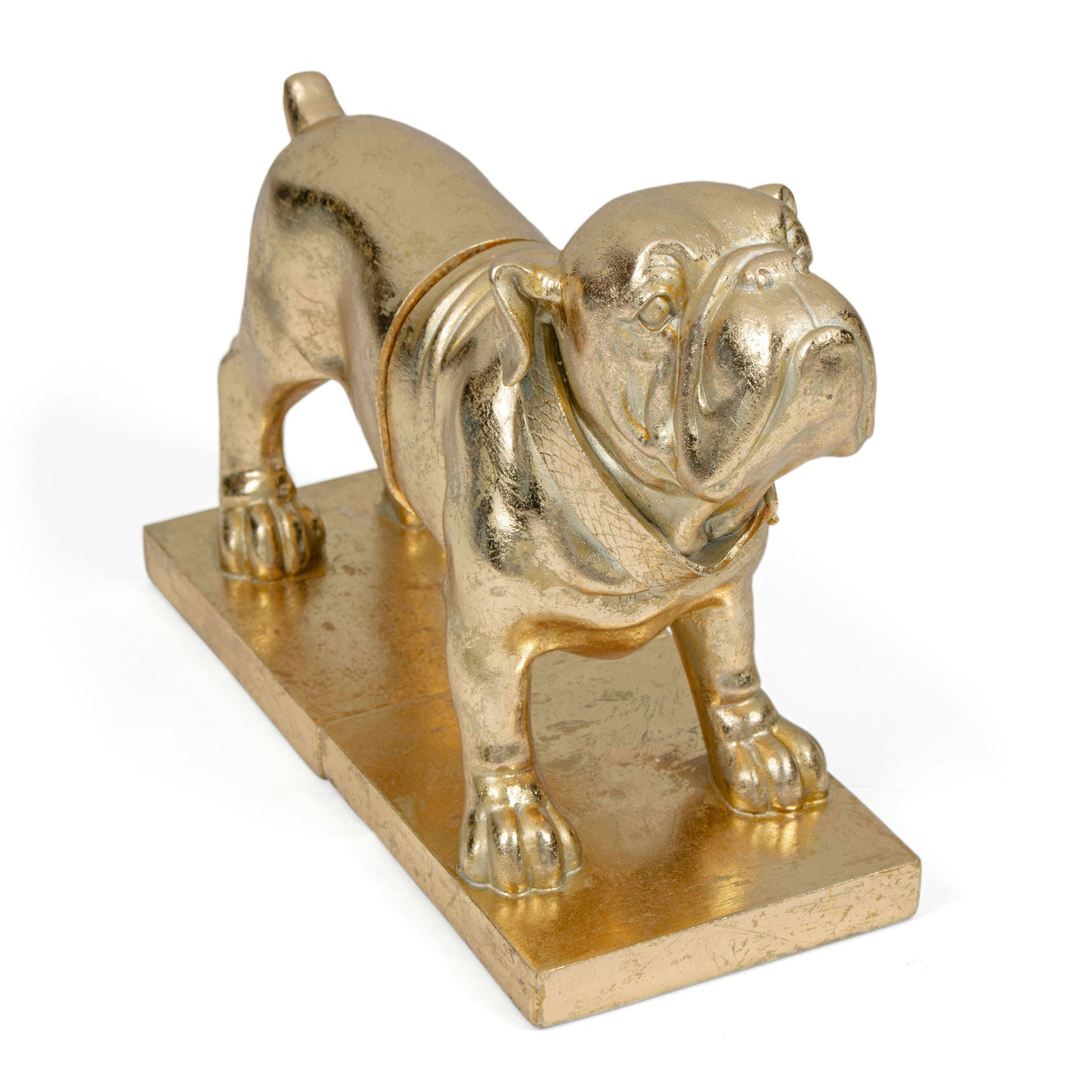 Gold Bulldog Polystone Bookends Set Of 2