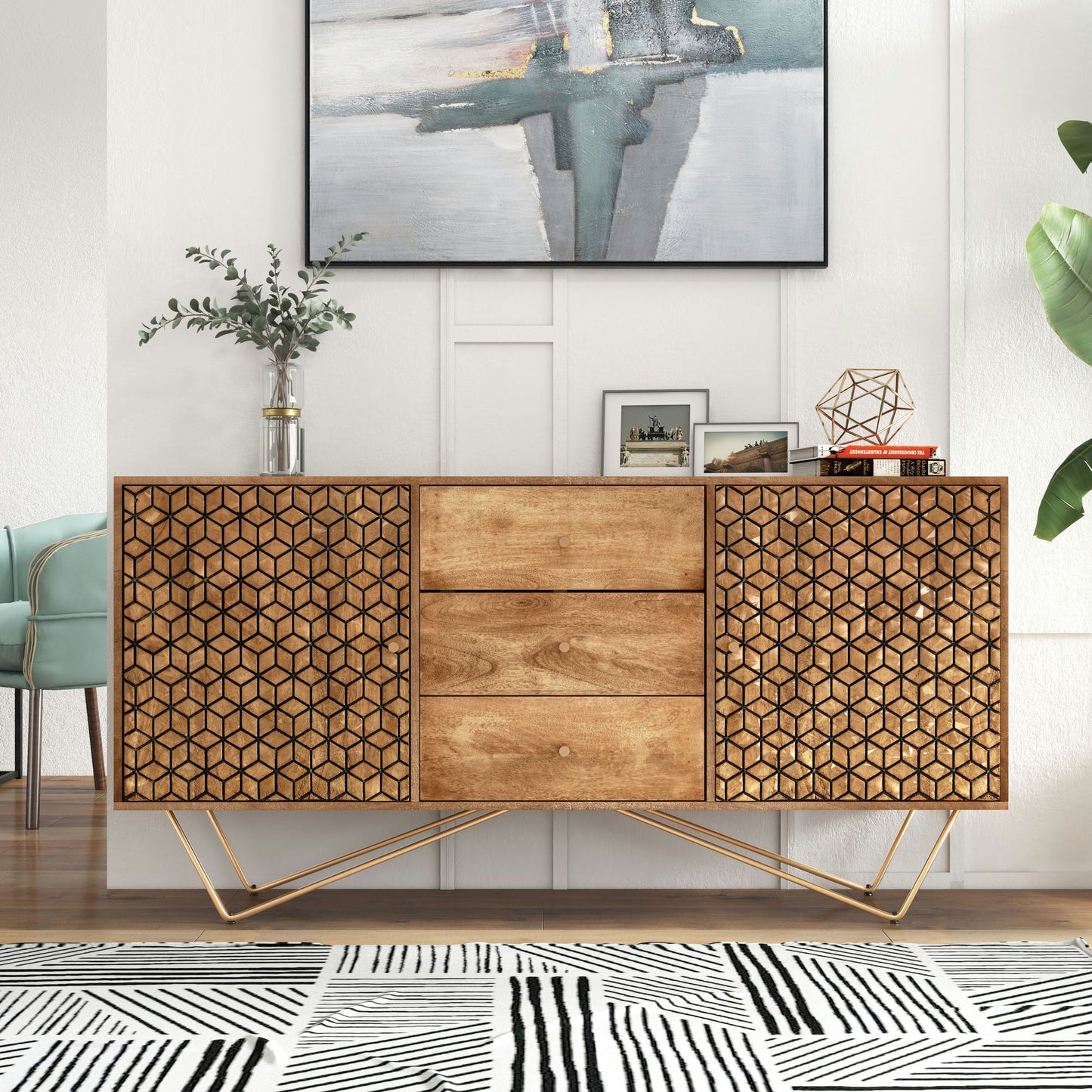 Callerton 63" Wide Solid Wood Sideboard