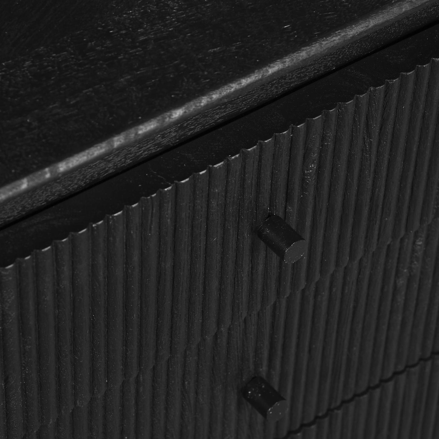 Camilo 69" Wide 3 Door Black Wood Sideboard