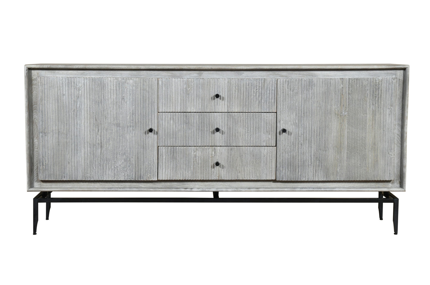 Camilo 69" Wide 3 Door Gray Wood Sideboard