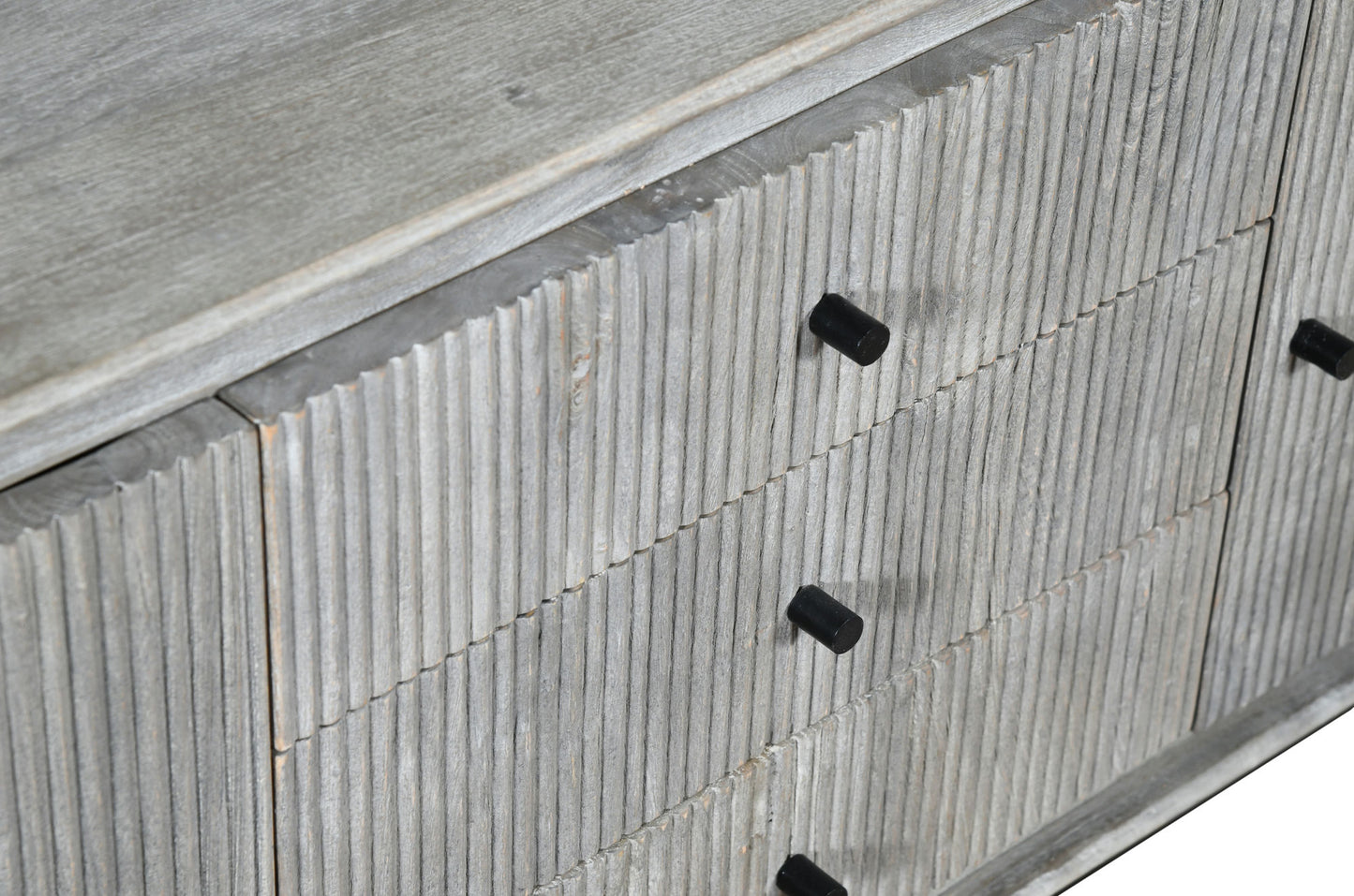 Camilo 69" Wide 3 Door Gray Wood Sideboard