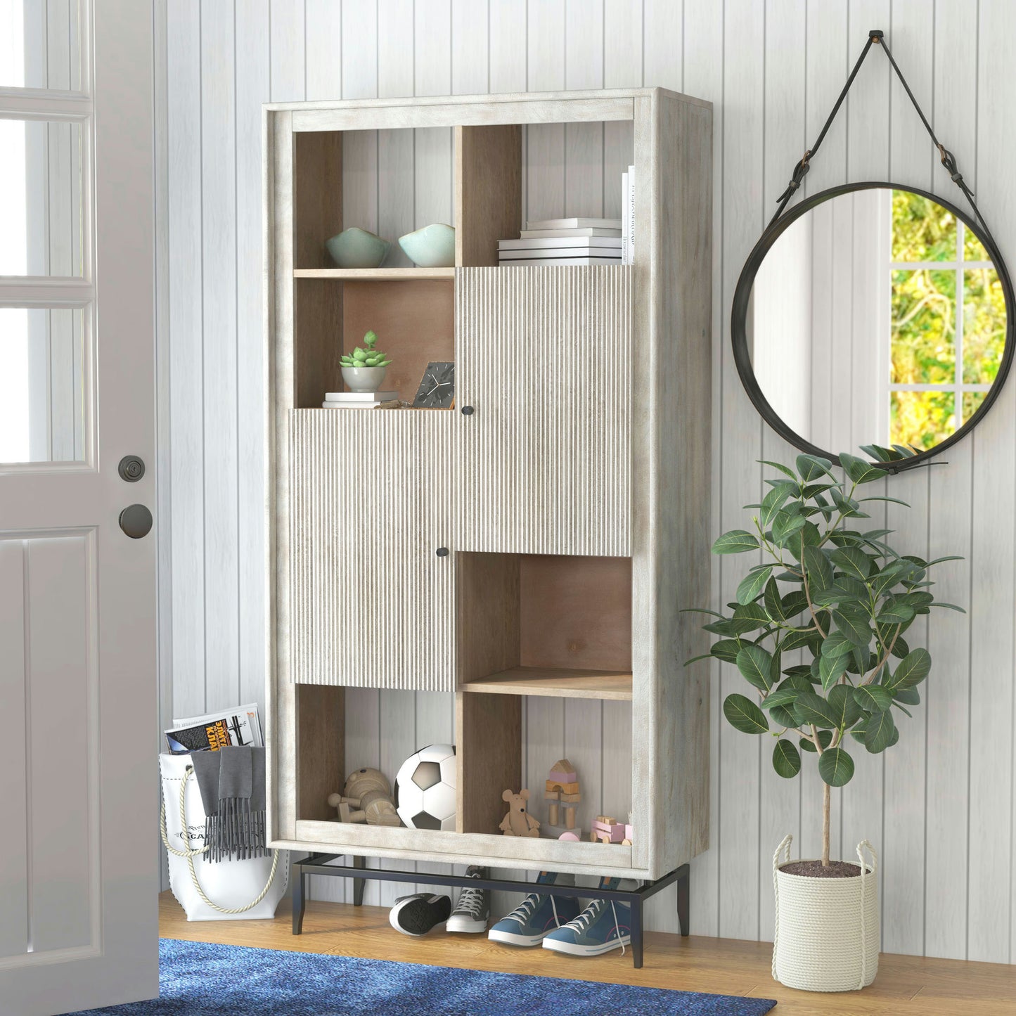 Camilo 72" High 2 Door Gray Accent Cabinet