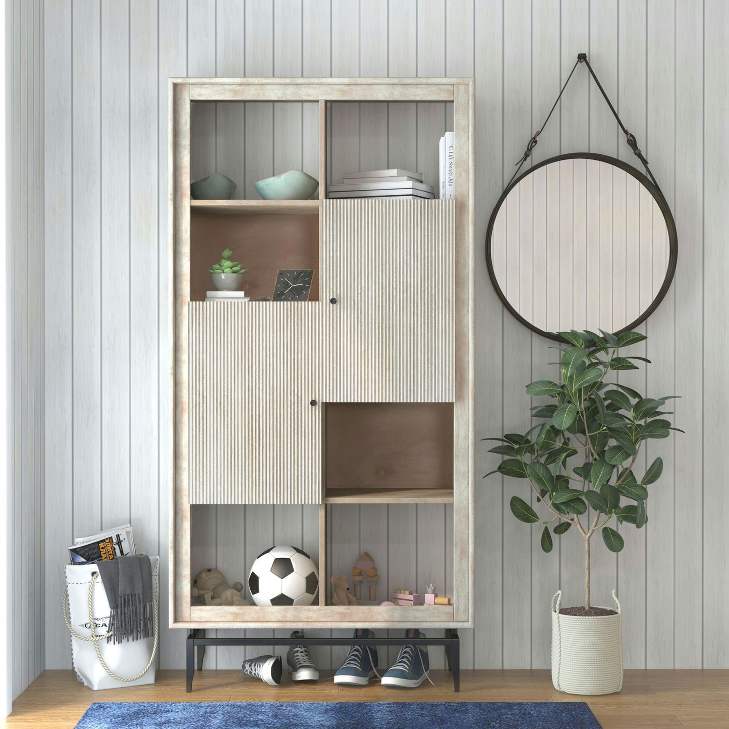 Camilo 72" High 2 Door Gray Accent Cabinet