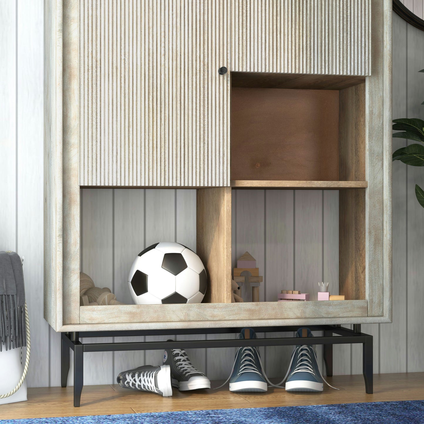 Camilo 72" High 2 Door Gray Accent Cabinet