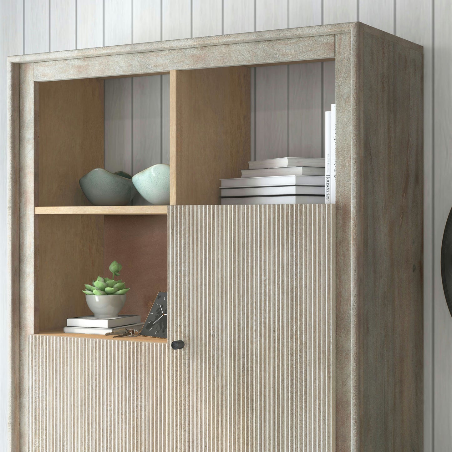 Camilo 72" High 2 Door Gray Accent Cabinet