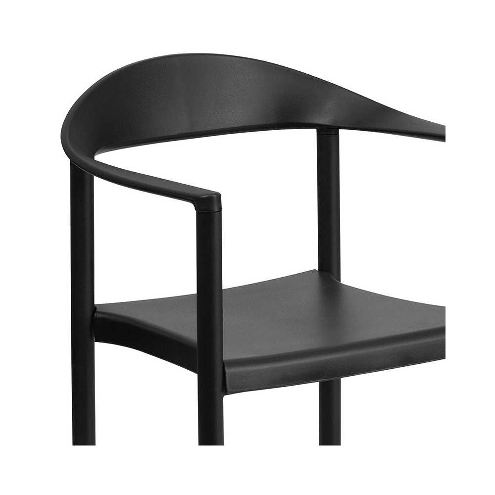 1000 lb. Capacity Black Plastic Cafe Stack Chair
