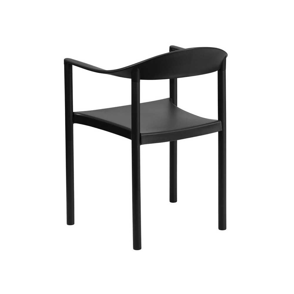 1000 lb. Capacity Black Plastic Cafe Stack Chair