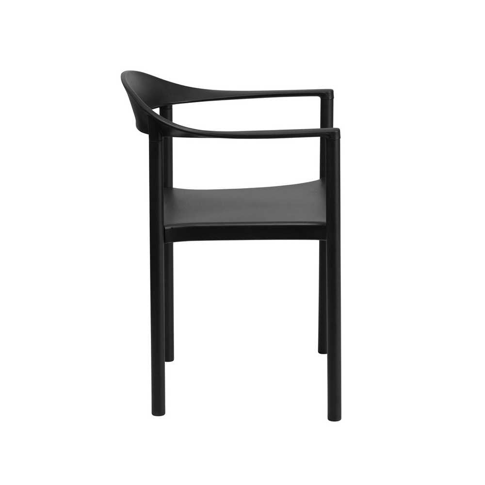 1000 lb. Capacity Black Plastic Cafe Stack Chair