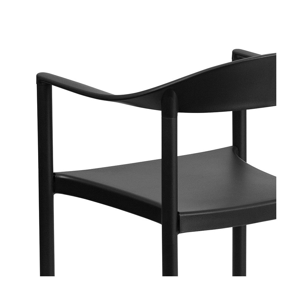 1000 lb. Capacity Black Plastic Cafe Stack Chair