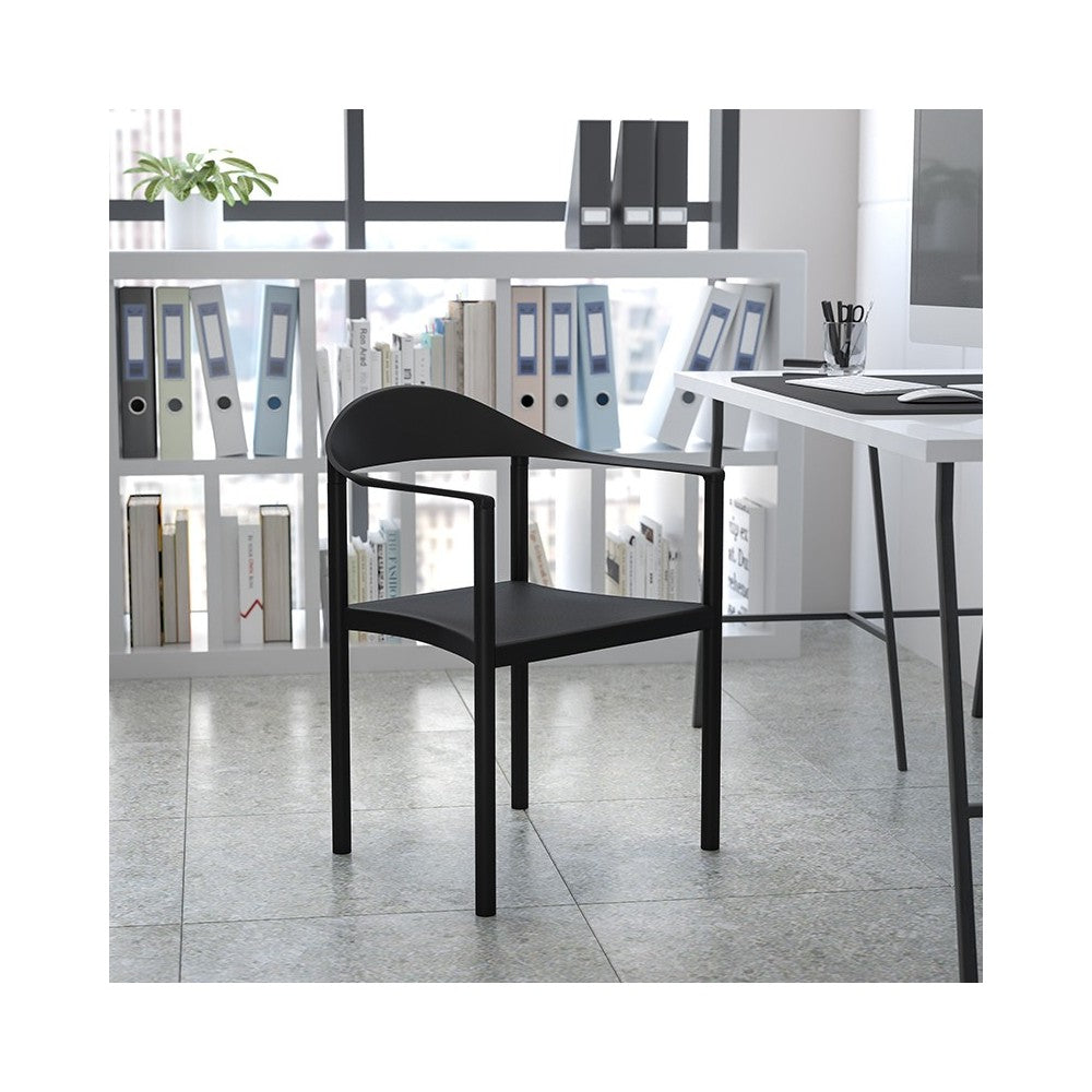 1000 lb. Capacity Black Plastic Cafe Stack Chair