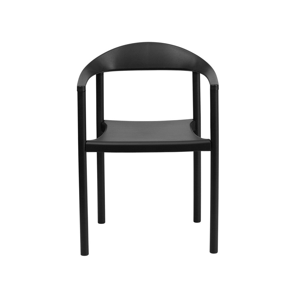 1000 lb. Capacity Black Plastic Cafe Stack Chair