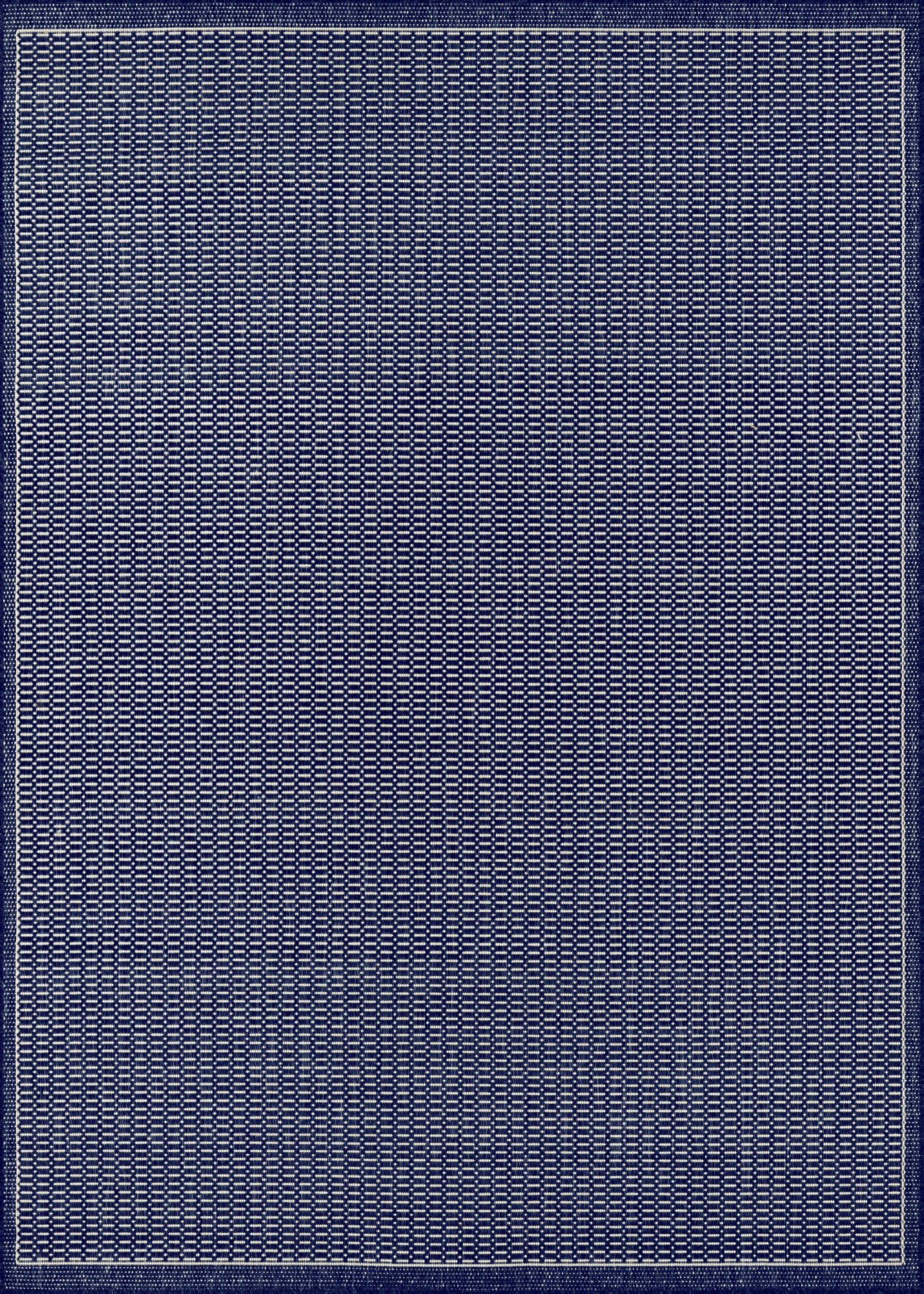 Couristan Recife Saddlestitch Ivory-Indigo Square Rug 7'6" x 7'6"