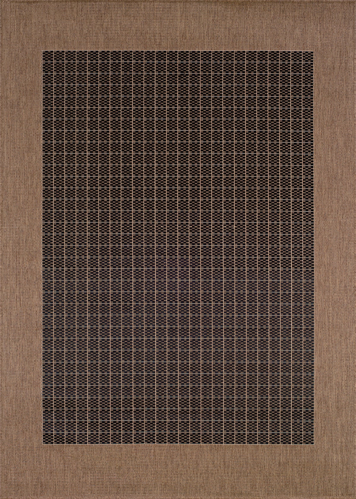 Couristan Recife Checkered Field Black-Cocoa Rug 2' x 3'7"
