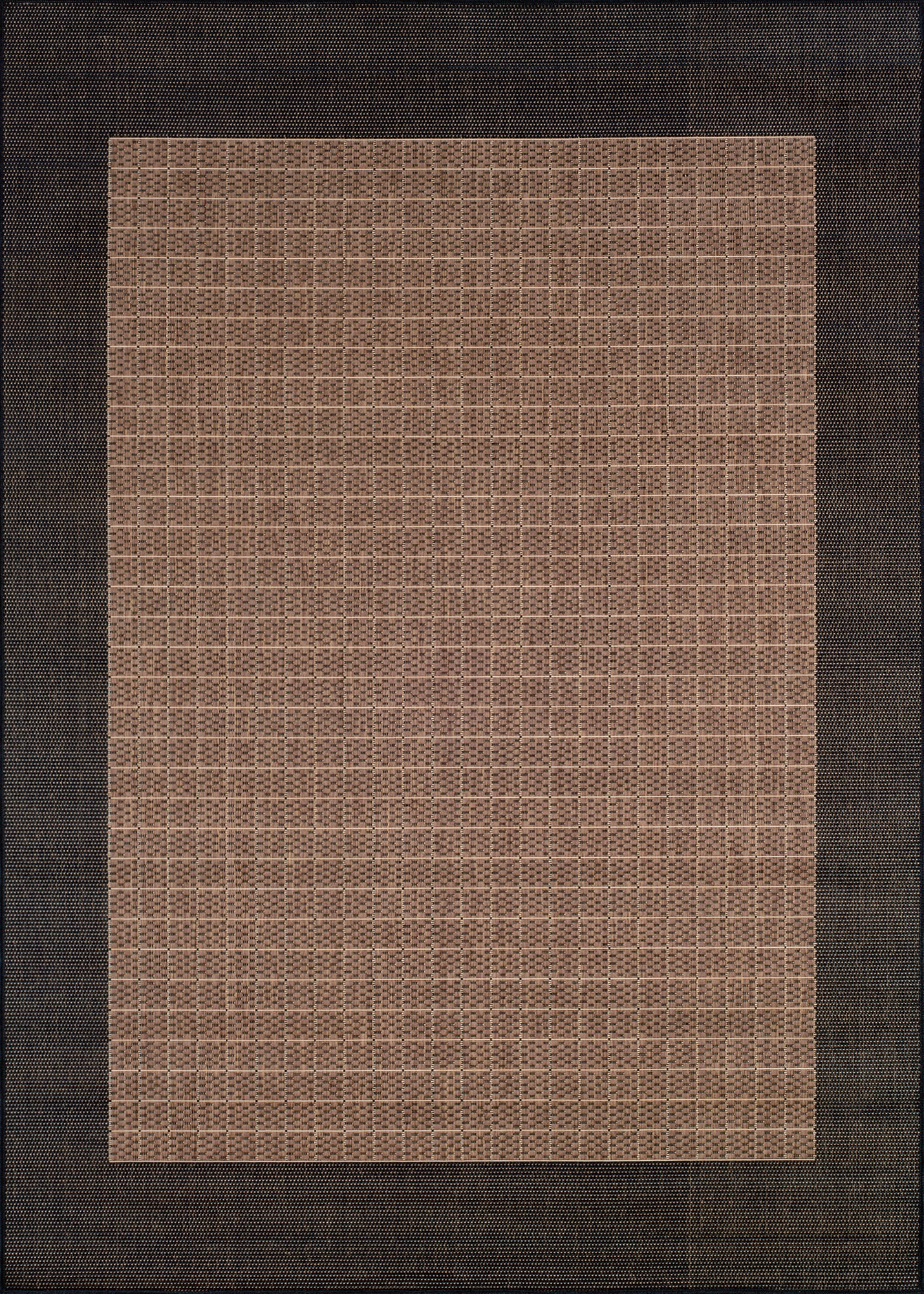 Couristan Recife Checkered Field Cocoa-Black Rug 5'3" x 7'6"
