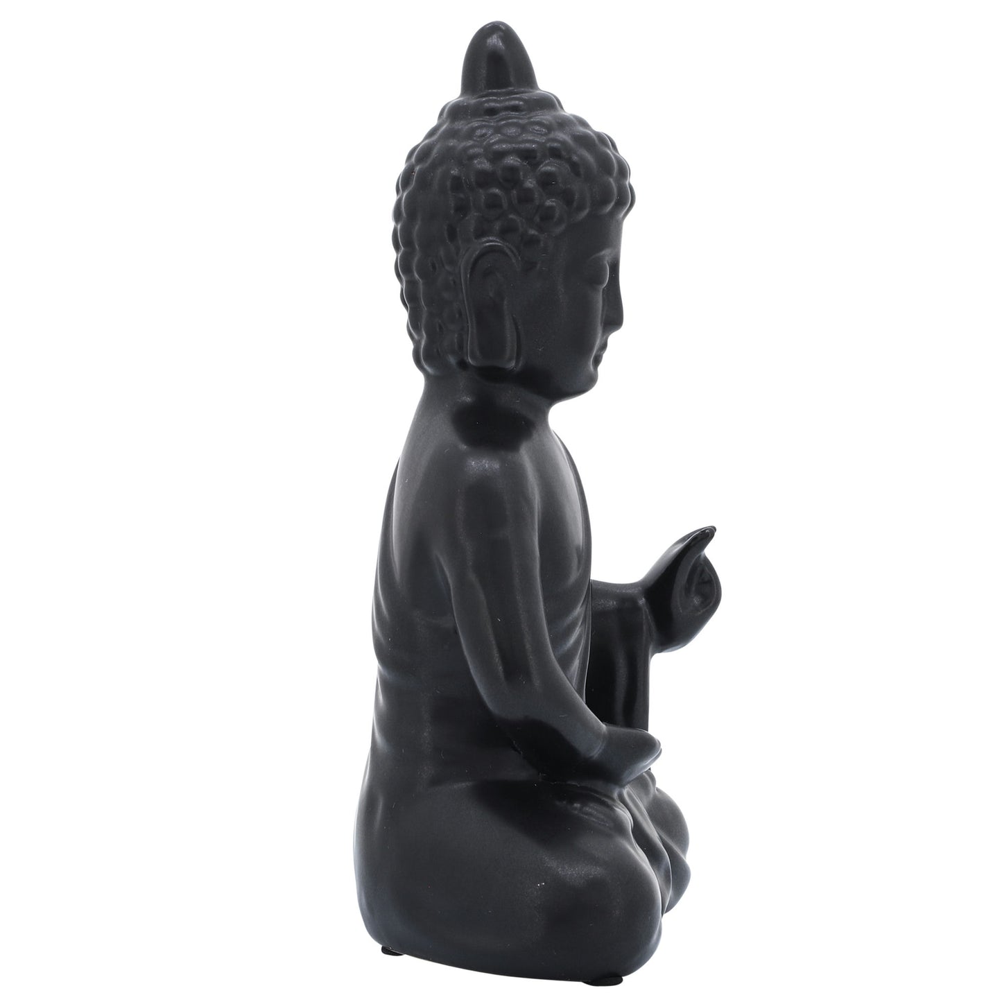 Black Ceramic Seated Buddha