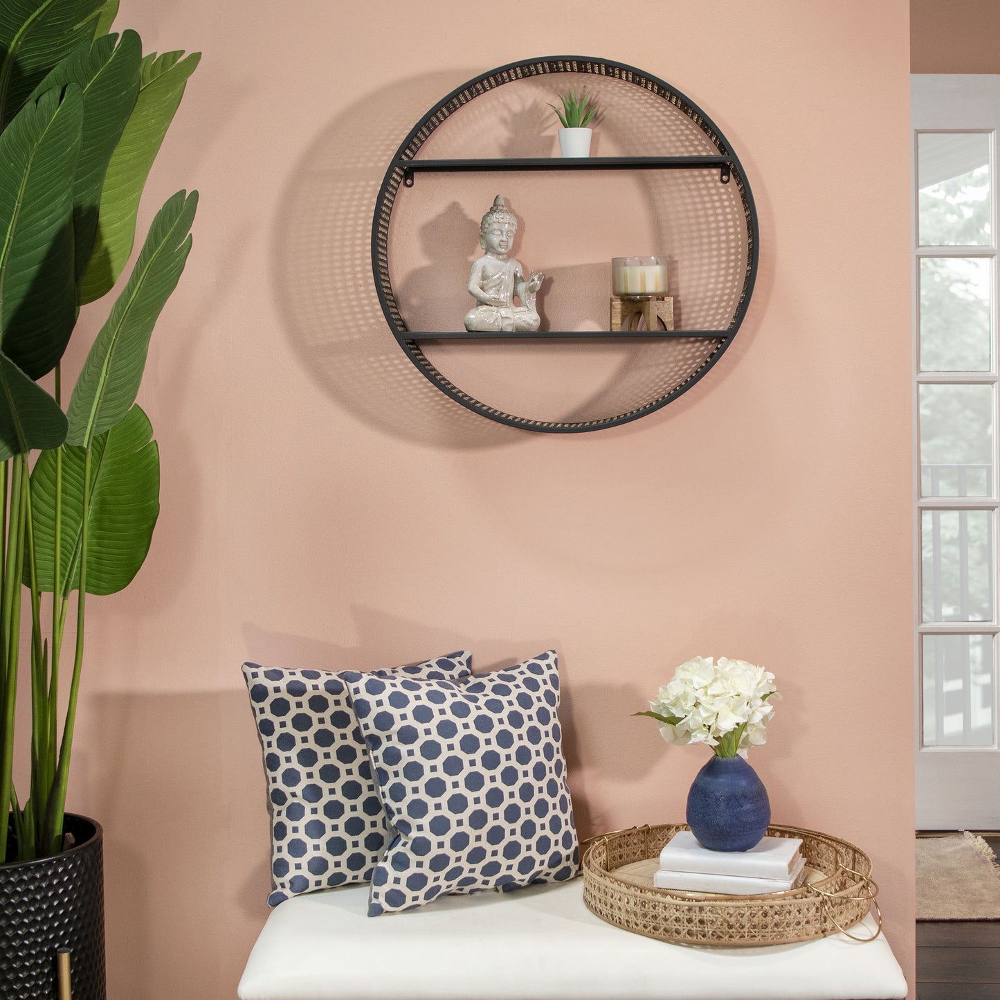 White Ceramic Seated Buddha