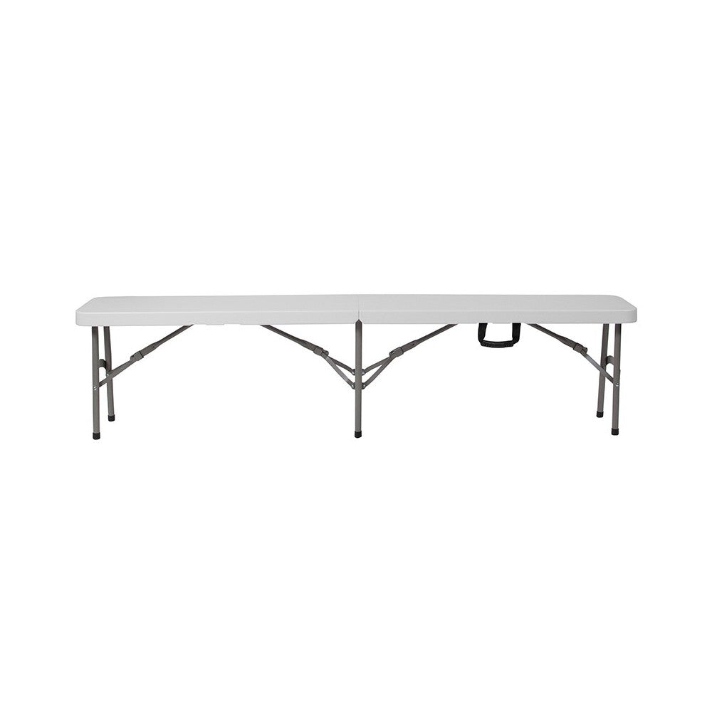 11''W x 72"L Bi-Fold Granite White Folding Bench with Carrying Handle