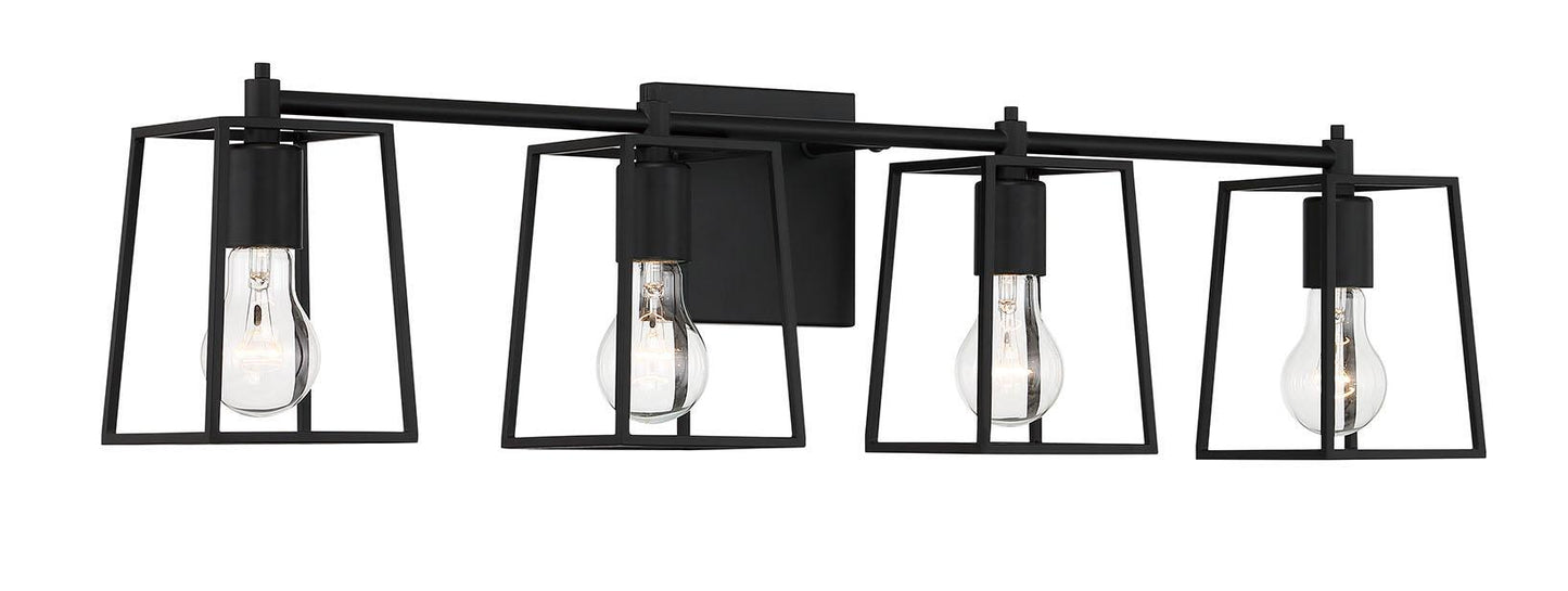 Dunn Vanity 4 Light Flat Black