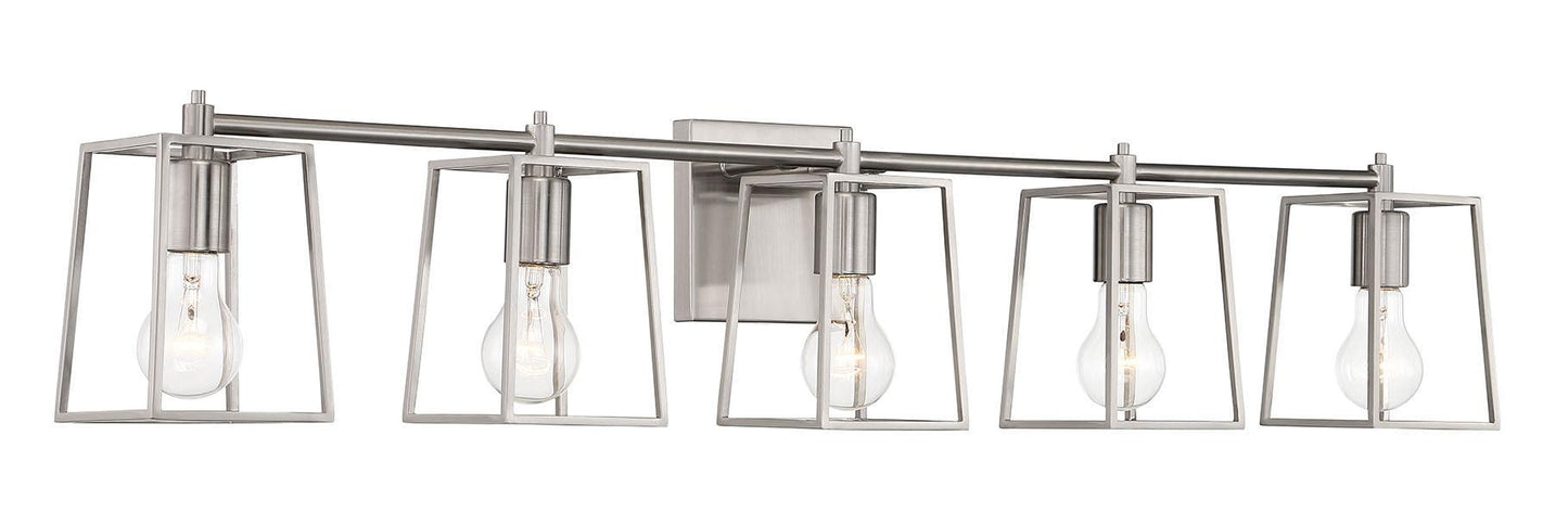 Dunn Vanity 5 Light Brushed Nickel