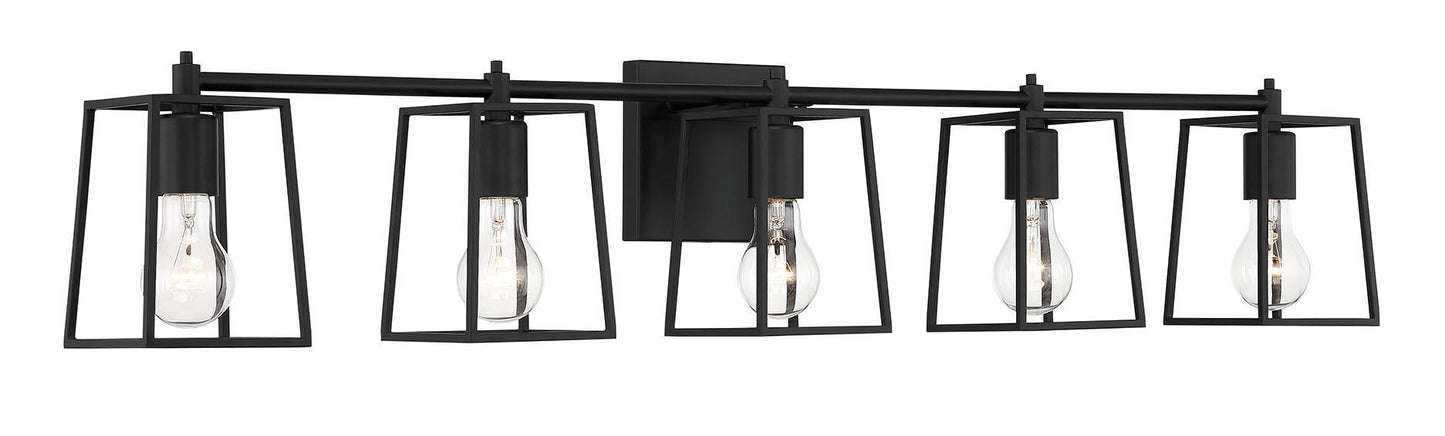 Dunn Vanity 5 Light Flat Black