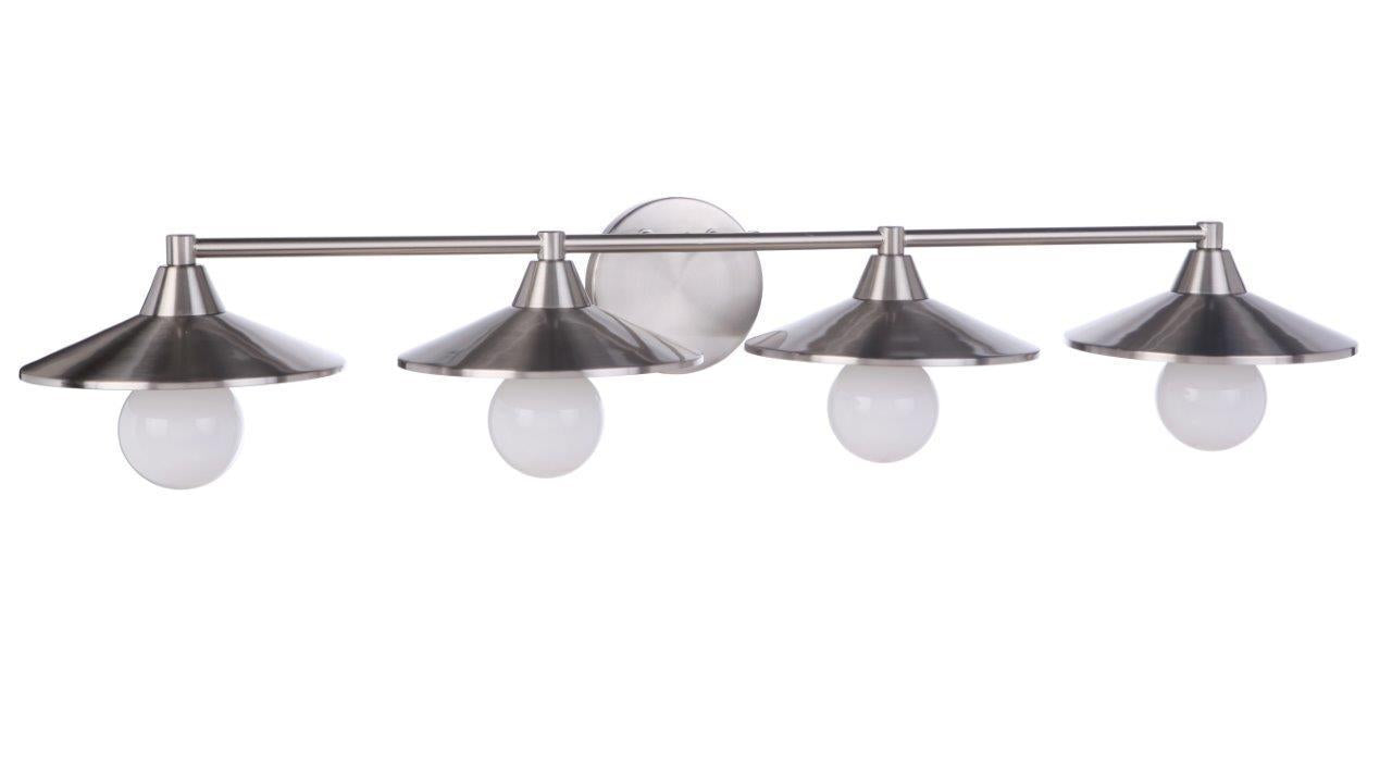 Isaac 4 Light Vanity in Brushed Polished Nickel