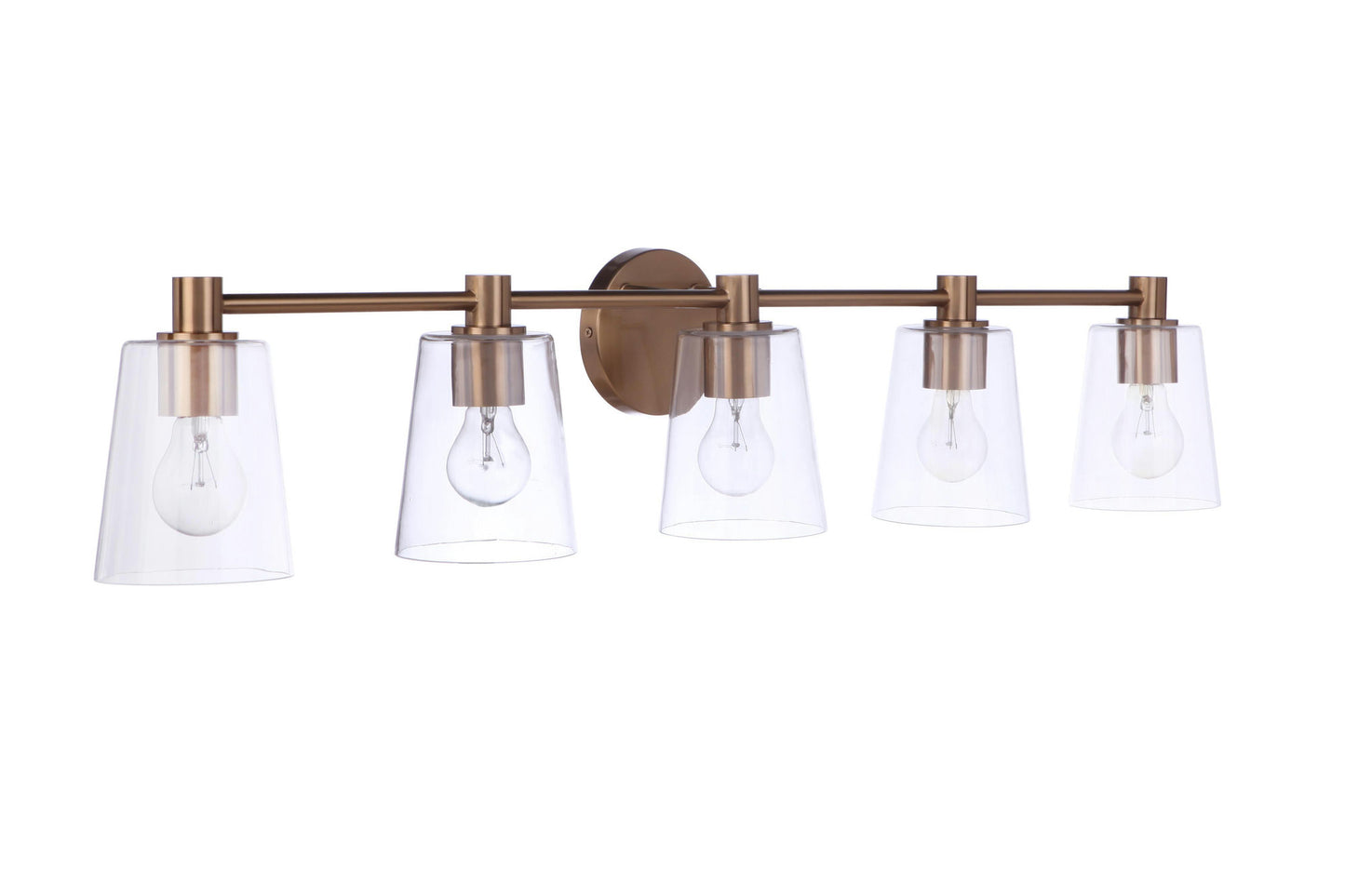 Emilio 5 Light Wall Sconce in Satin Brass