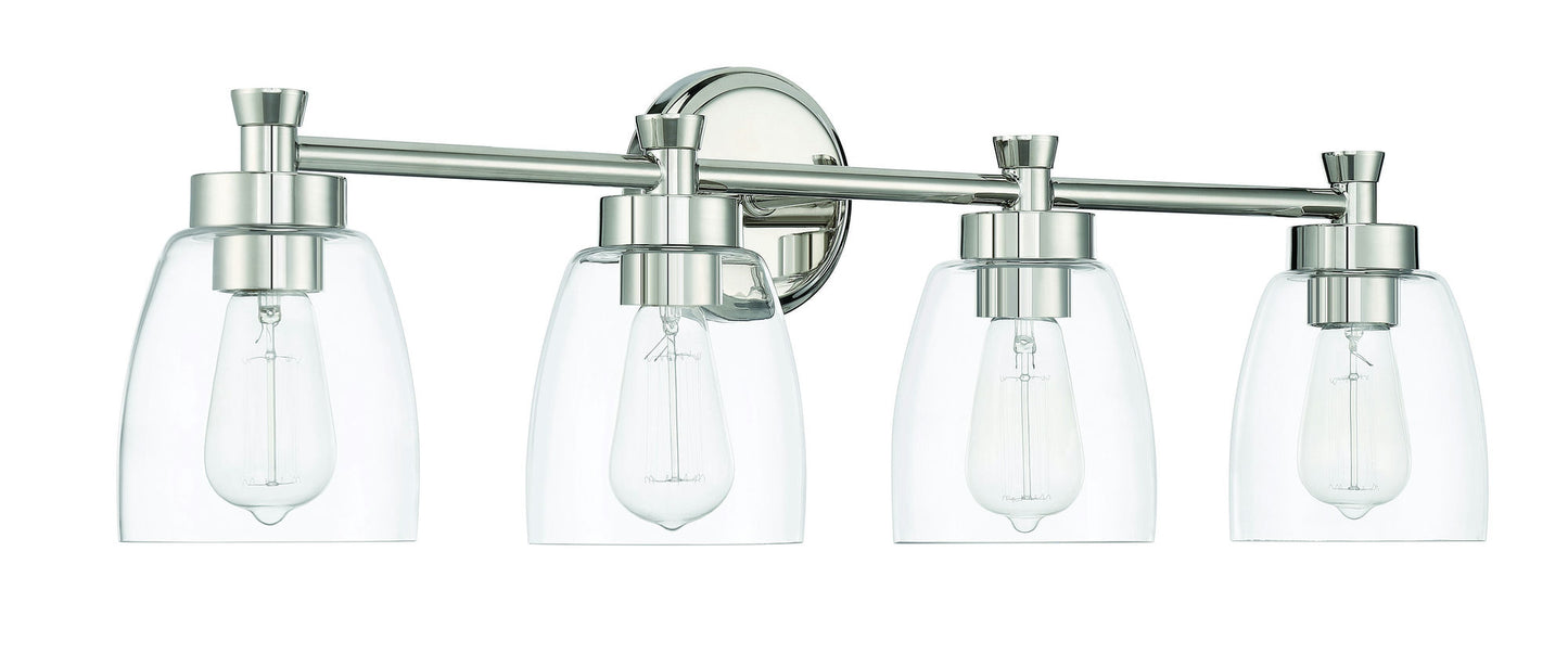 Henning 4 Light Vanity Clear Glass, - PLN