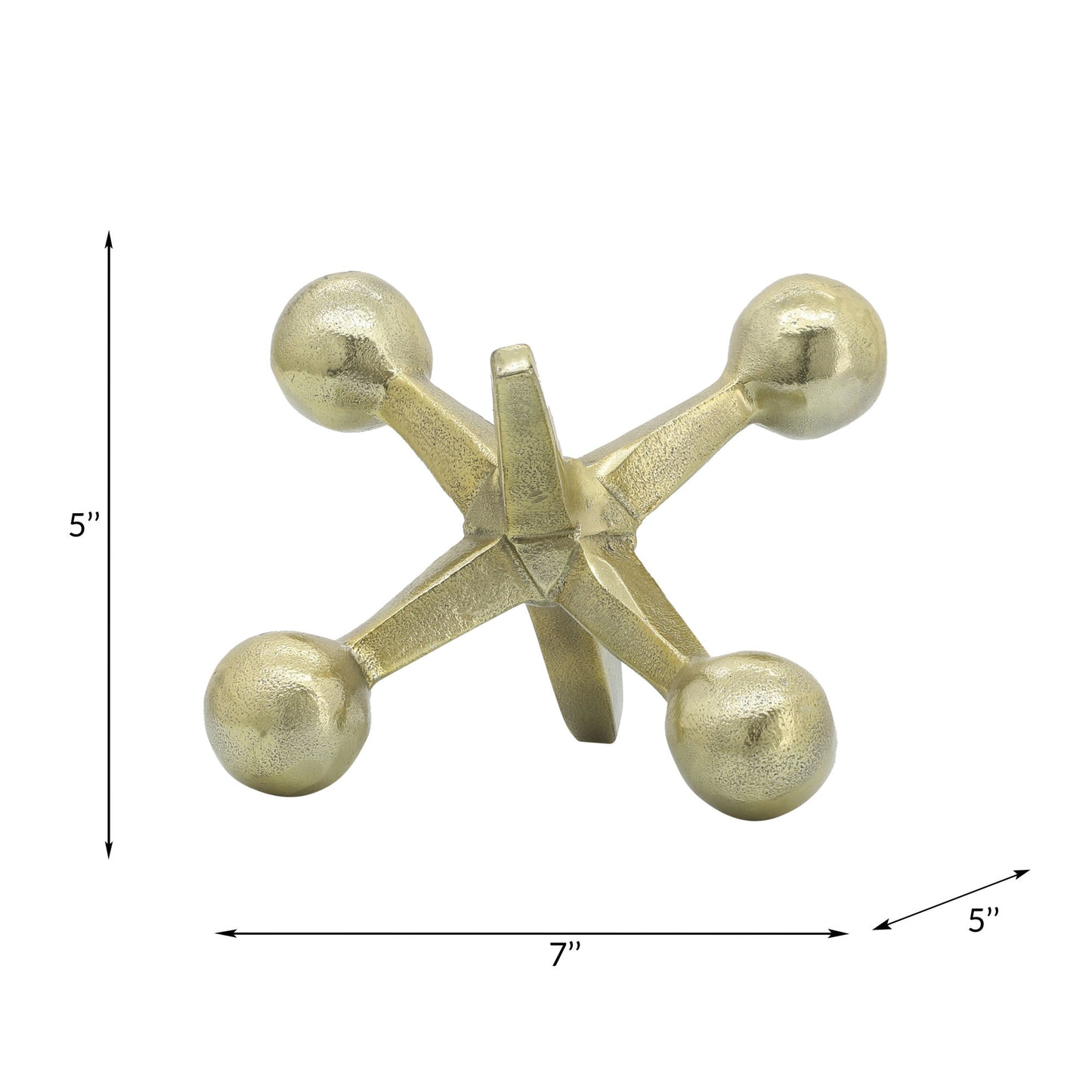 Gold Metal Jacks Decor, 5"