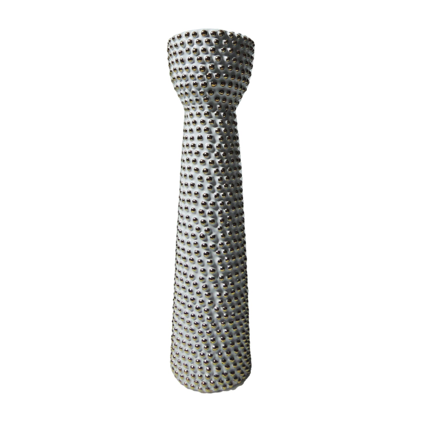 Cer, 16" Spike Candle Holder White/gold