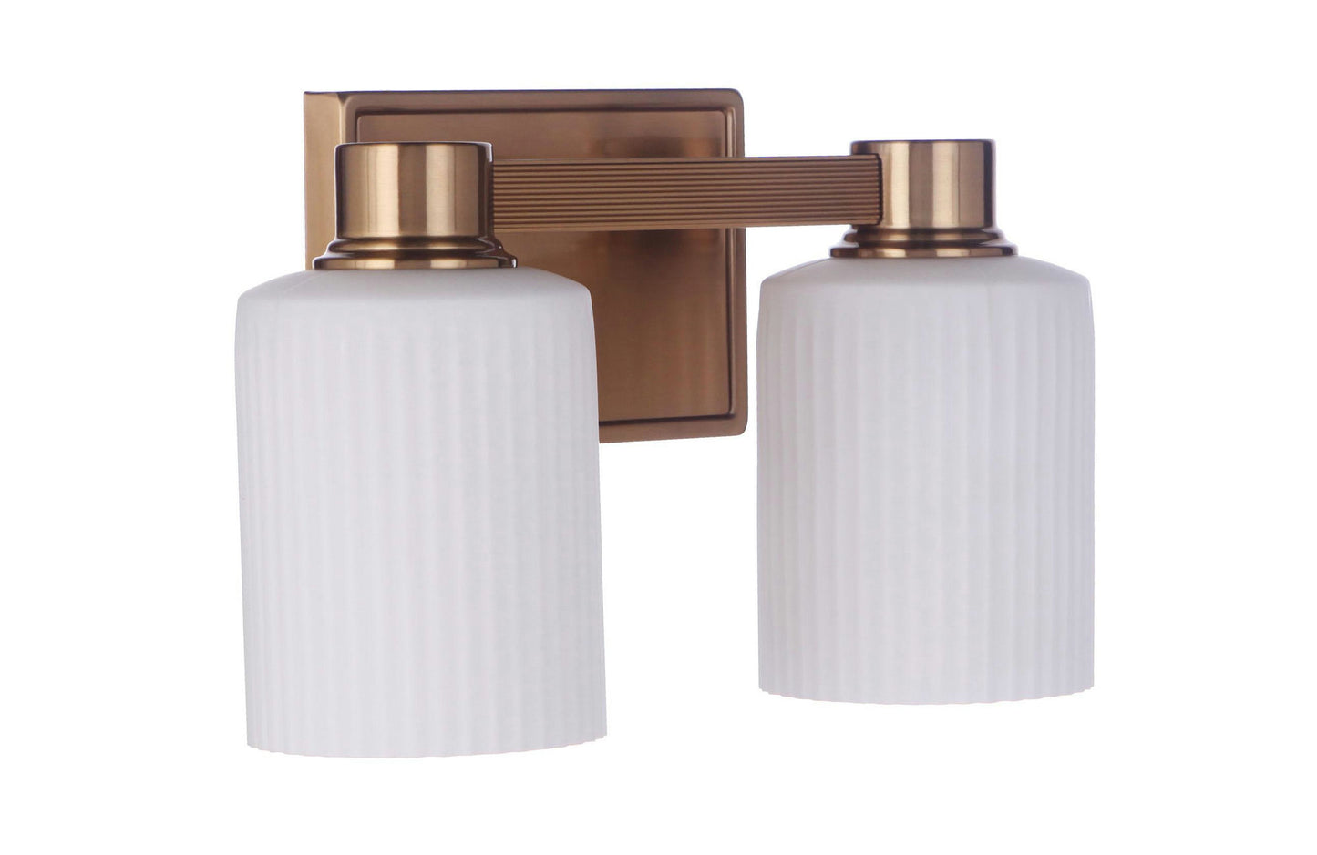 Bretton 2 Light Vanity, Satin Brass