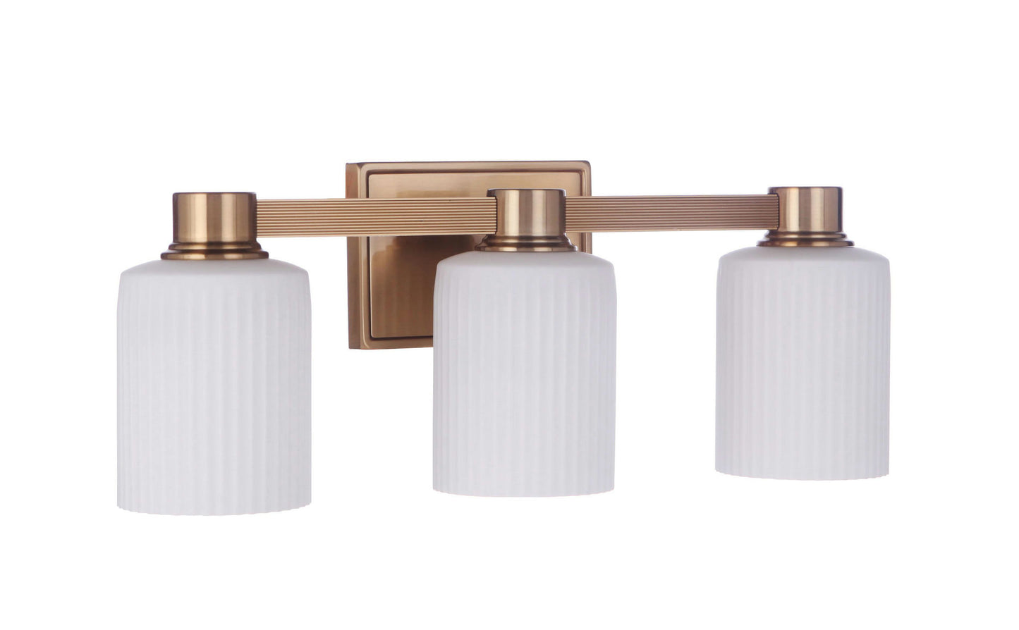 Bretton 3 Light Vanity, Satin Brass