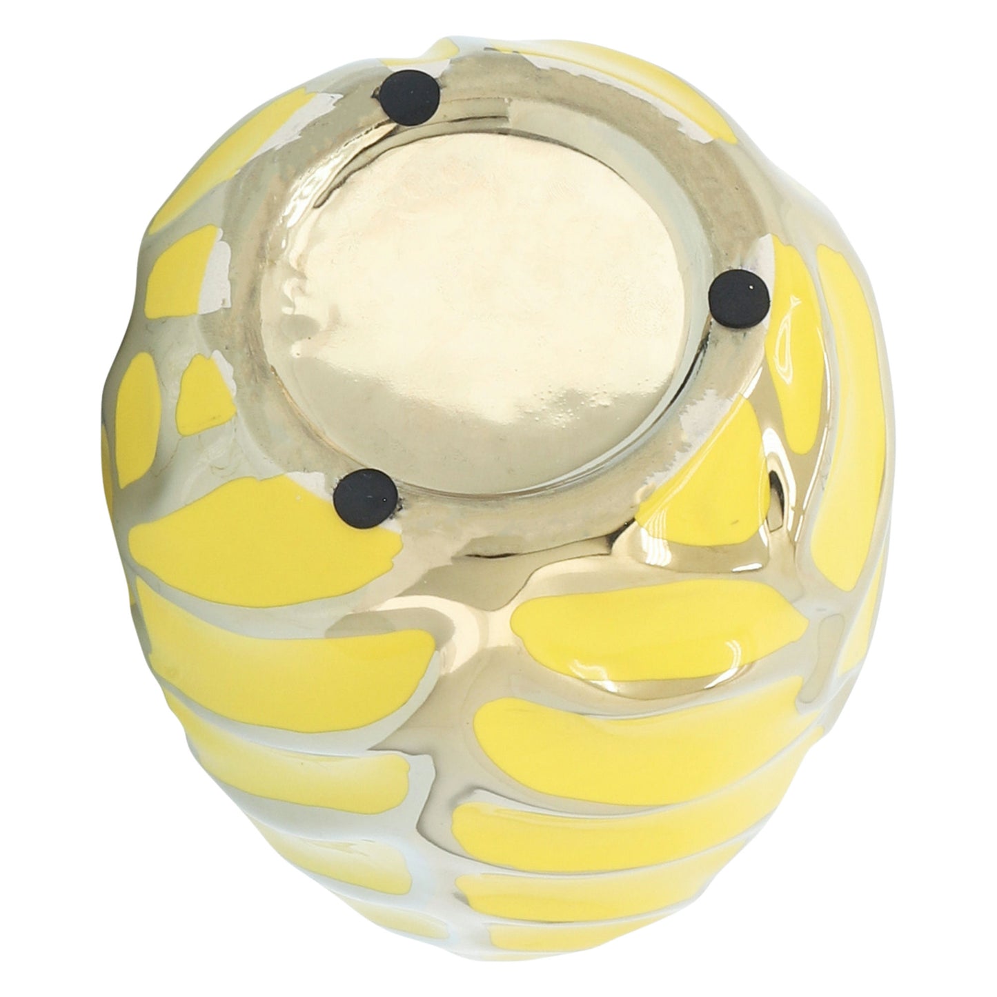 Ceramic 8"h Leaf Vase, Yellow/gold