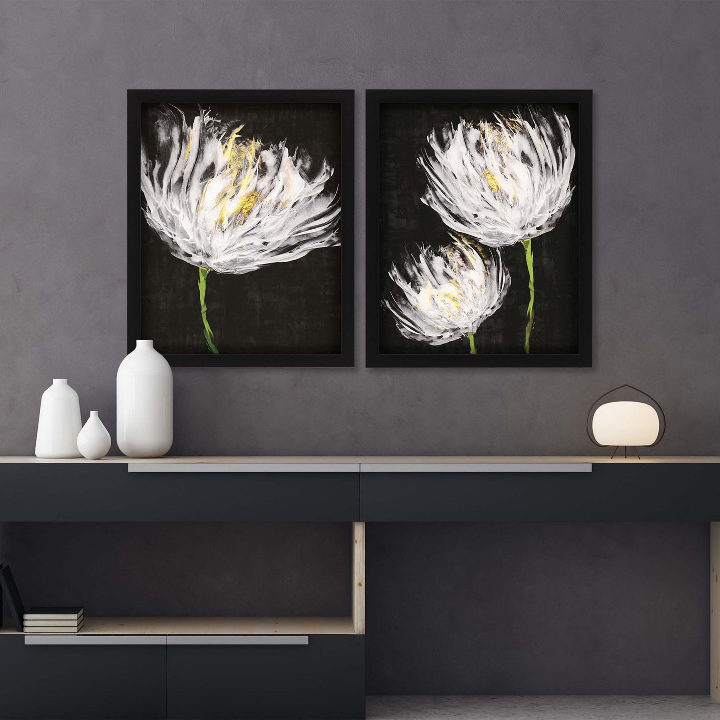 Paragon Tulips on Black S/2