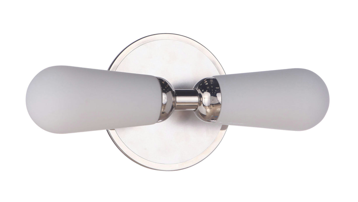 Riggs 2 Light Linear Vanity, Polished Nickel / Polished Nickel, Damp Rated