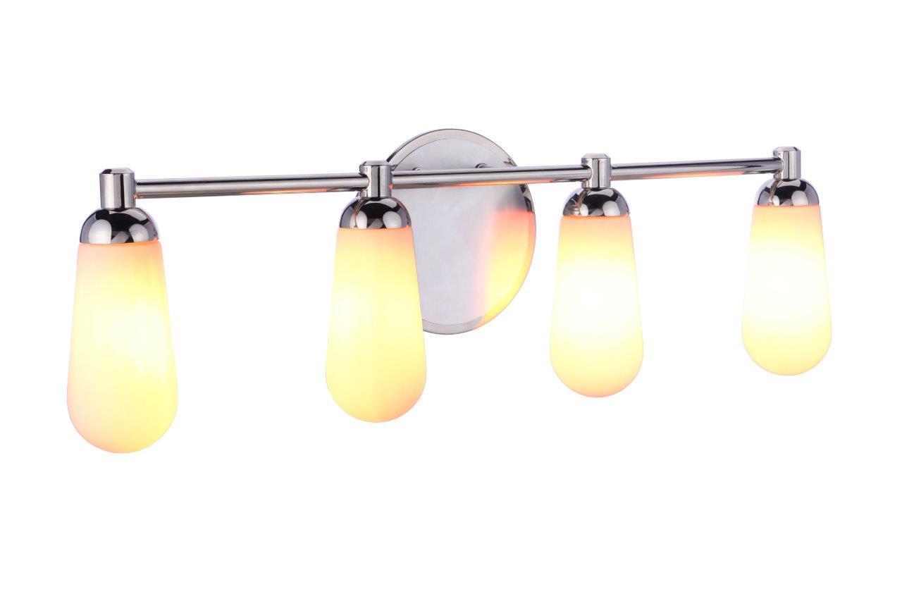 Riggs 4 Light Vanity, Brushed Polished Nickel / Polished Nickel, Damp Rated