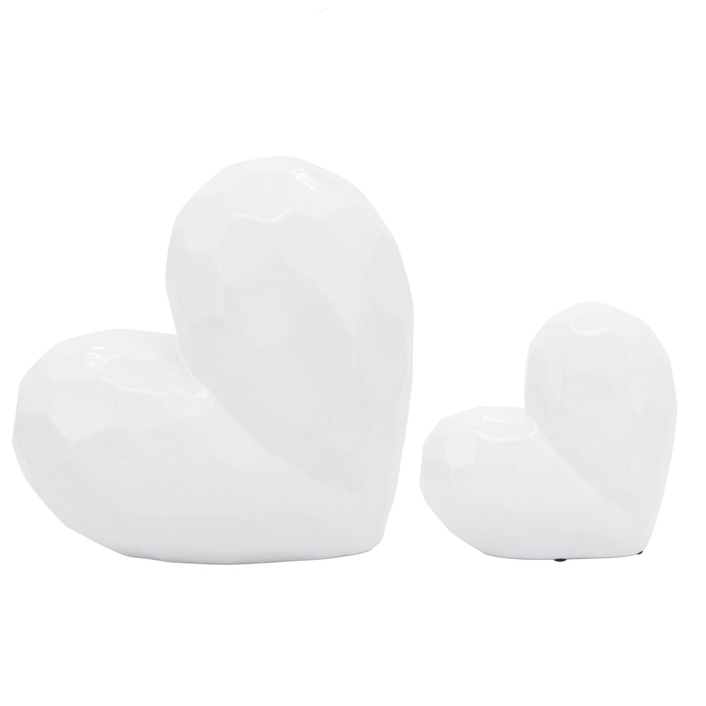 White Ceramic Heart, 11"
