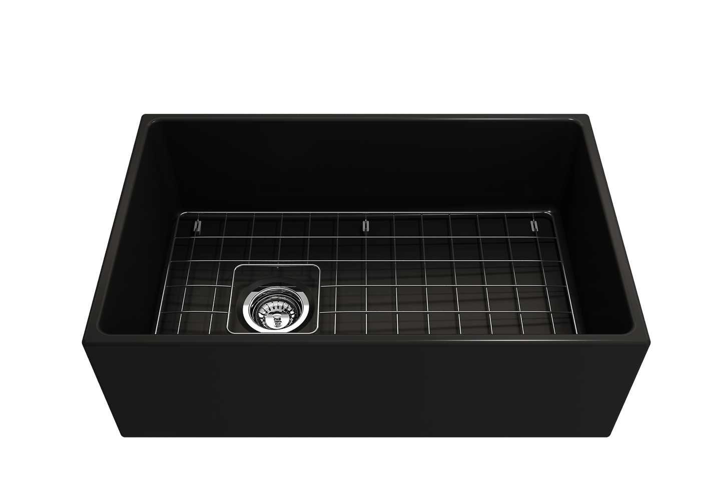 Contempo Apron Front Fireclay 30" Single Bowl Kitchen Sink in Matte Black