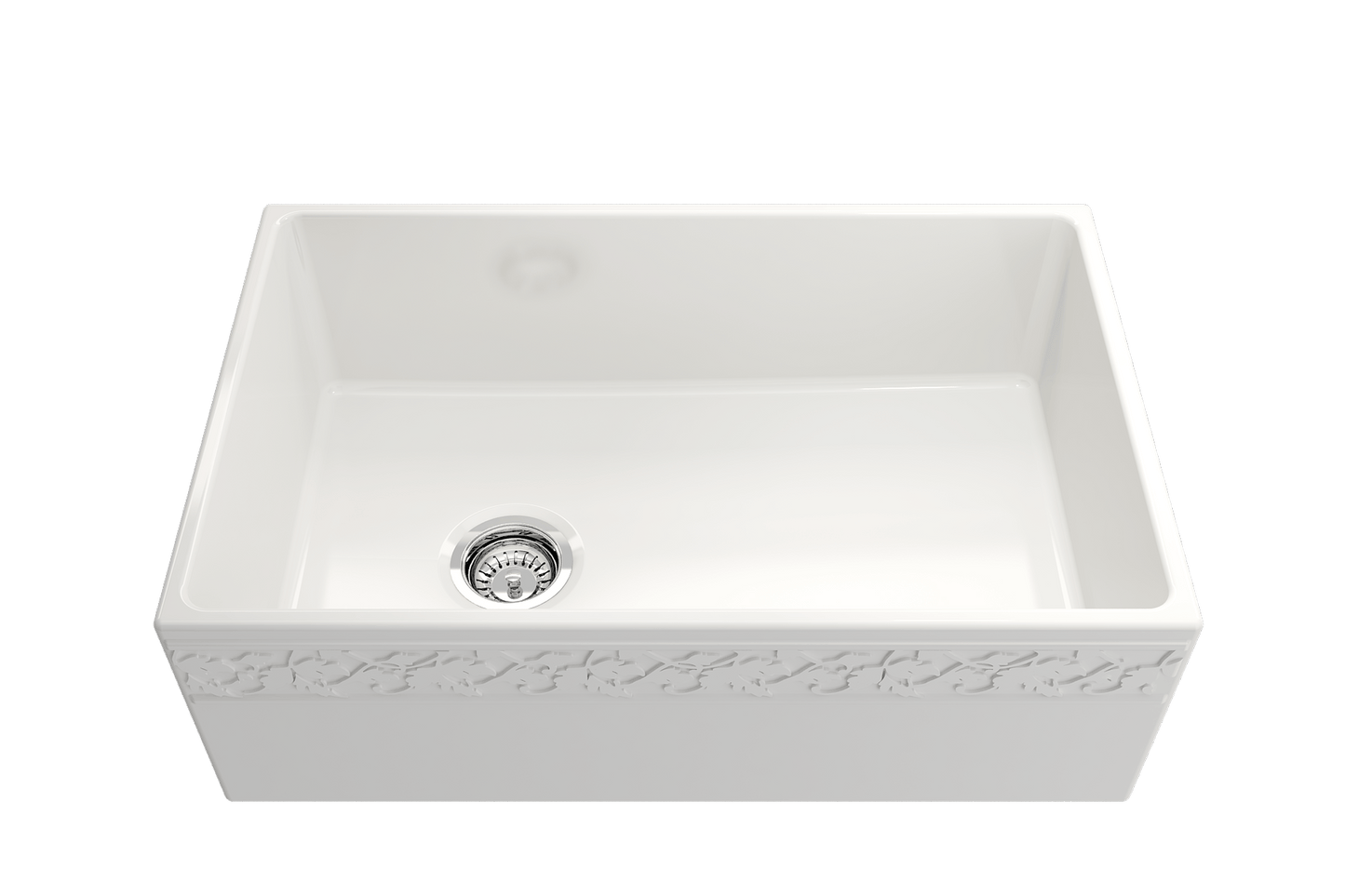 Vigneto Apron Front Fireclay 30" Single Bowl Kitchen Sink in White