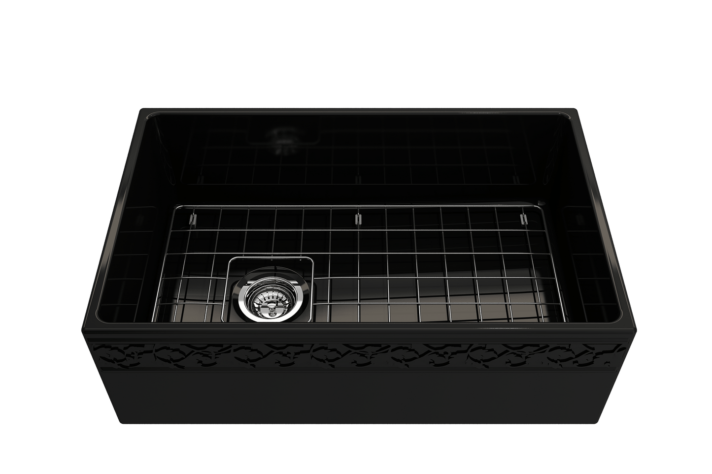 Vigneto Apron Front Fireclay 30" Single Bowl Kitchen Sink in Black