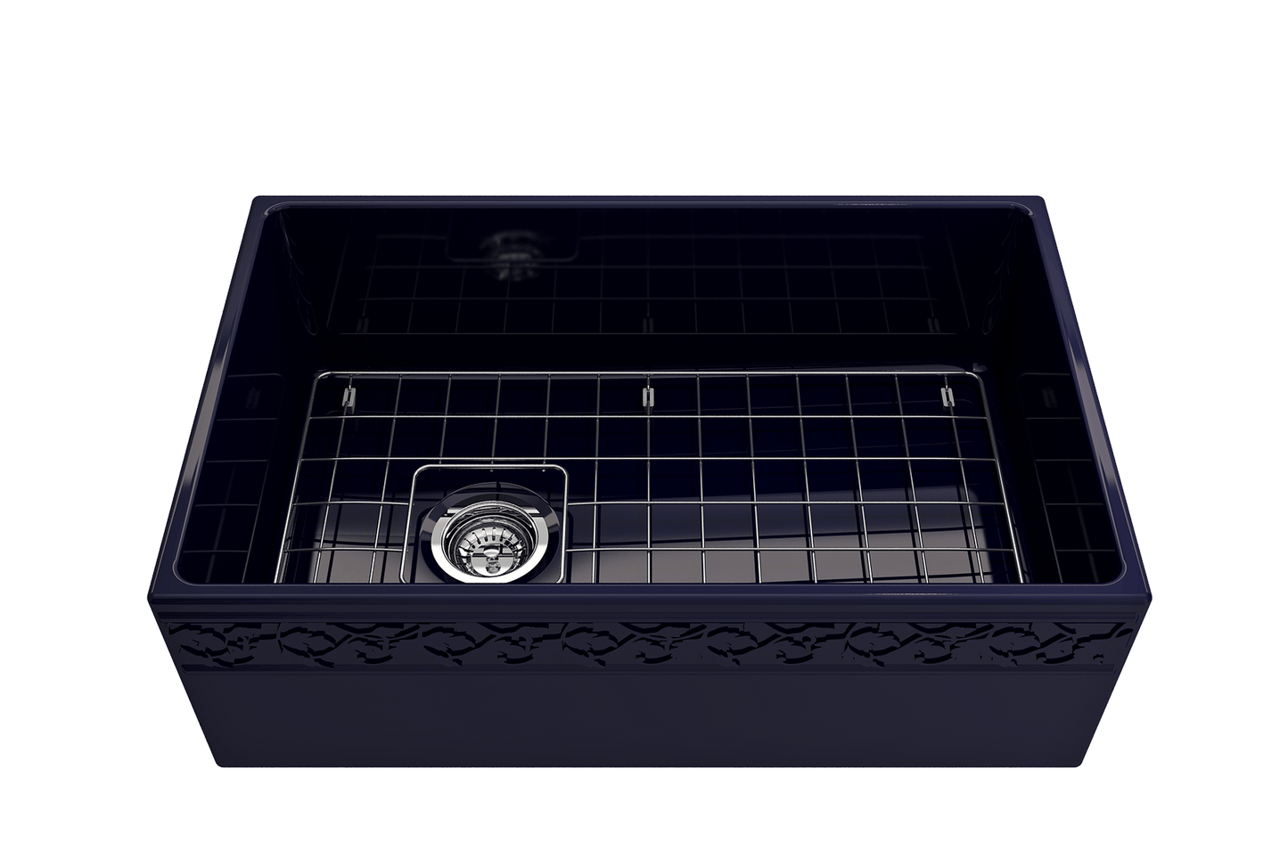 Vigneto Apron Front Fireclay 30" Single Bowl Kitchen Sink in Sapphire Blue