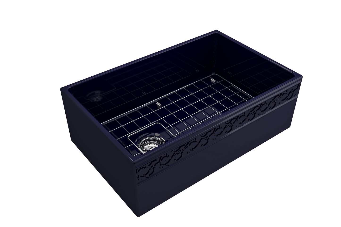 Vigneto Apron Front Fireclay 30" Single Bowl Kitchen Sink in Sapphire Blue