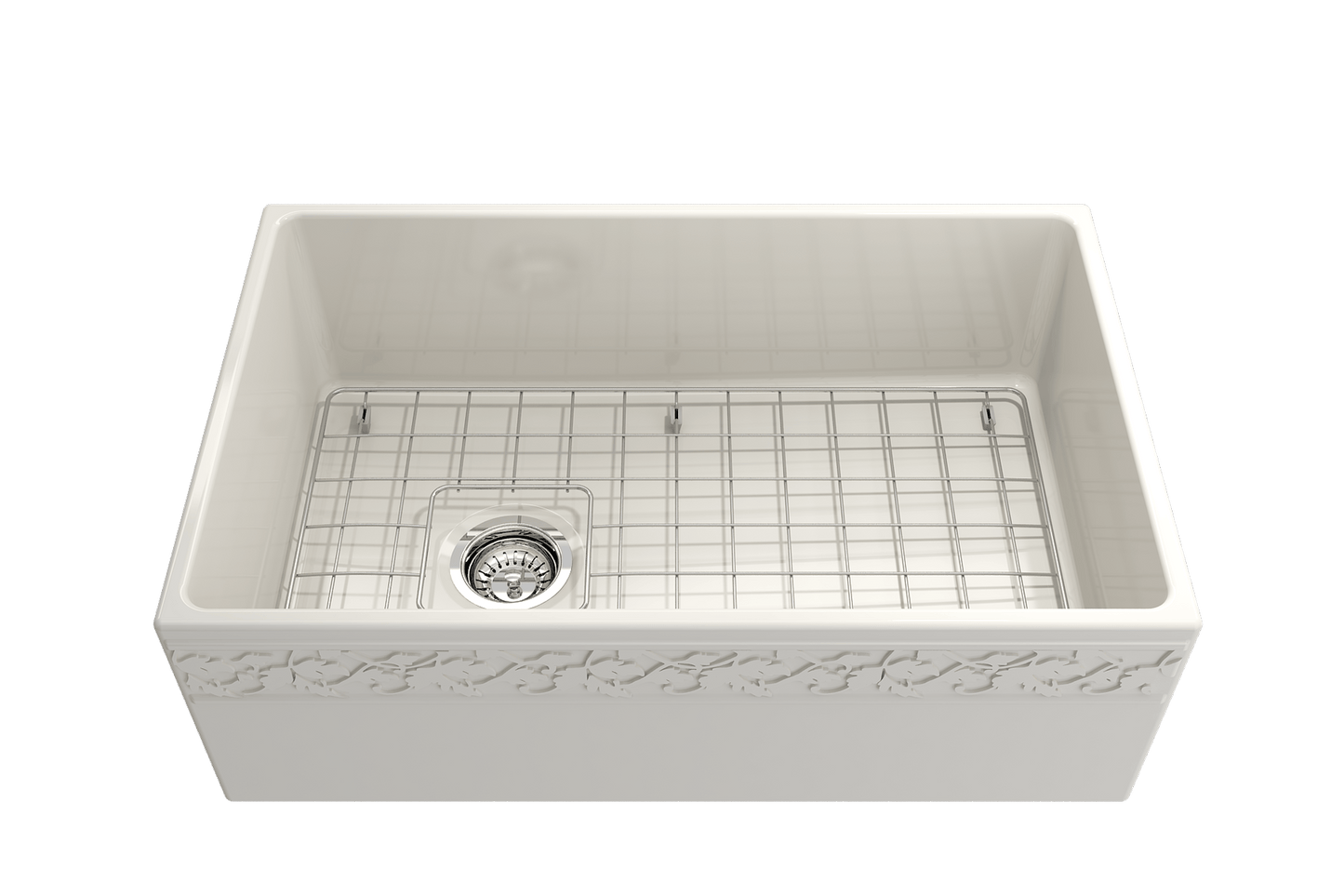 Vigneto Apron Front Fireclay 30" Single Bowl Kitchen Sink in Biscuit