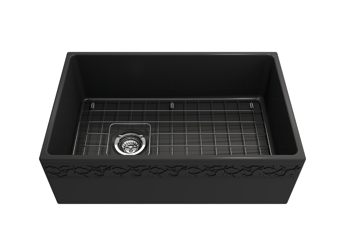 Vigneto Apron Front Fireclay 30" Single Bowl Kitchen Sink in Matte Dark Gray