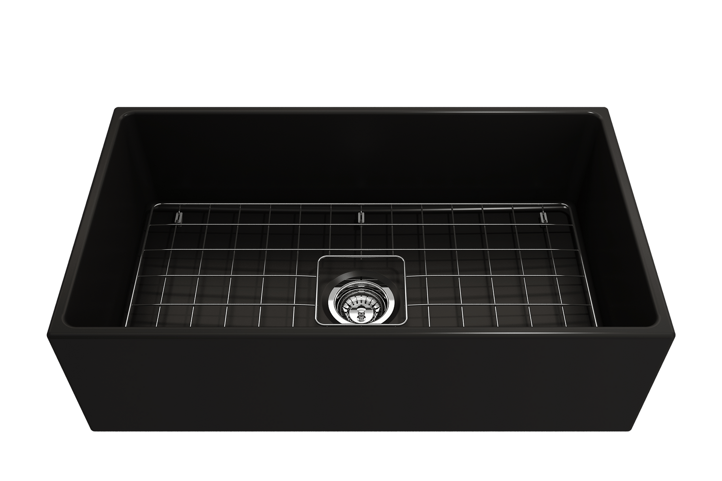 Contempo Apron Front Fireclay 33" Single Bowl Kitchen Sink in Matte Black