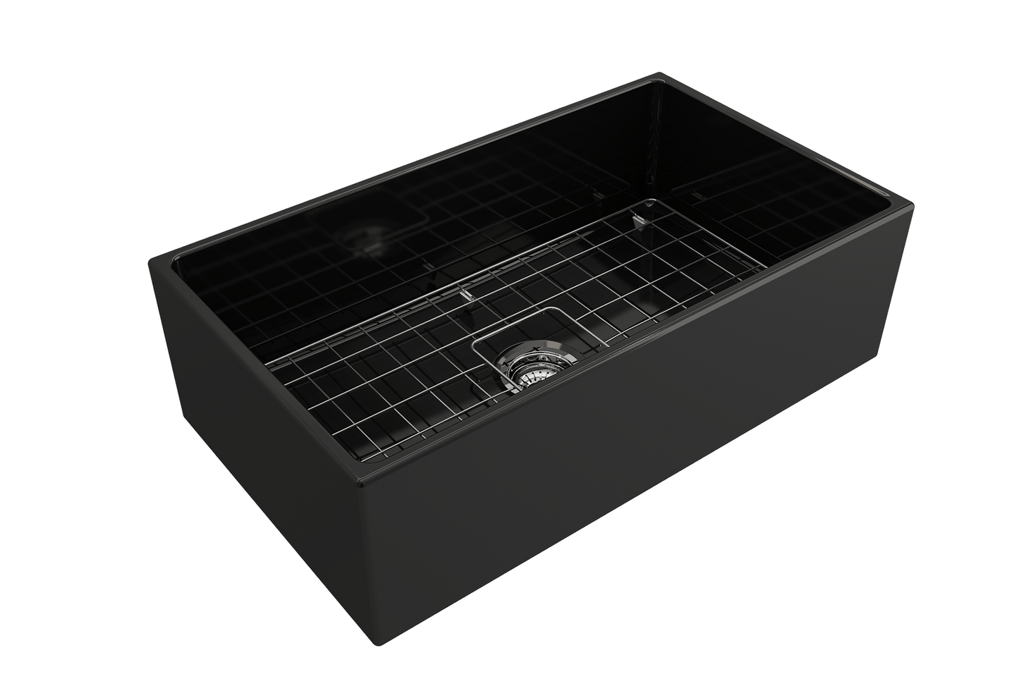 Contempo Apron Front Fireclay 33" Single Bowl Kitchen Sink in Black