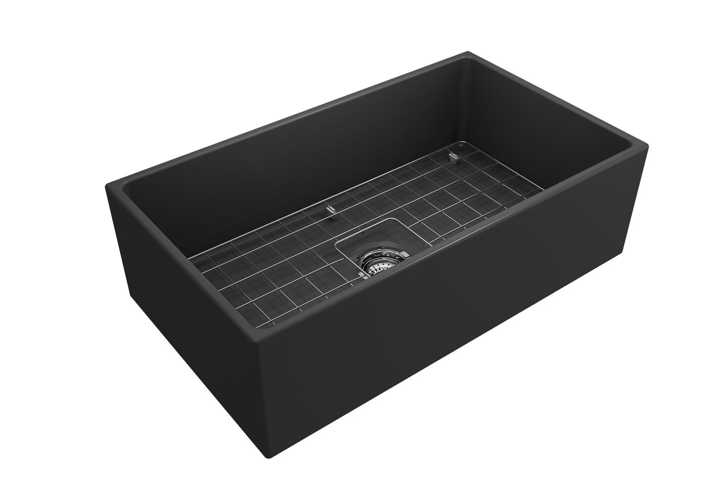 Contempo Apron Front Fireclay 33" Single Bowl Kitchen Sink in Matte Dark Gray