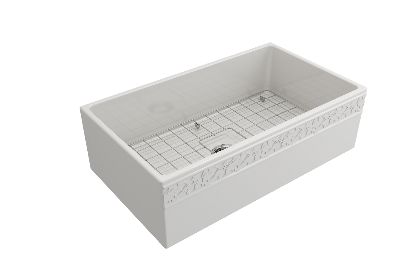Vigneto Apron Front Fireclay 33" Single Bowl Kitchen Sink in White