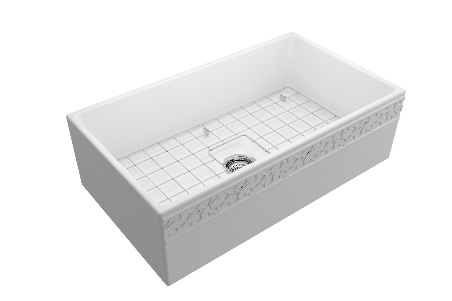 Vigneto Apron Front Fireclay 33" Single Bowl Kitchen Sink in Matte White