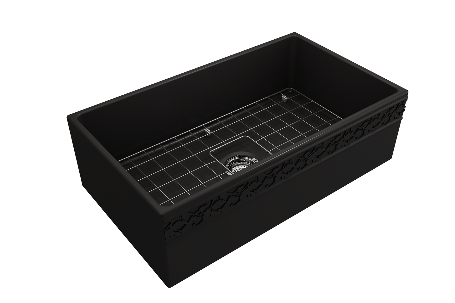 Vigneto Apron Front Fireclay 33" Single Bowl Kitchen Sink in Matte Black