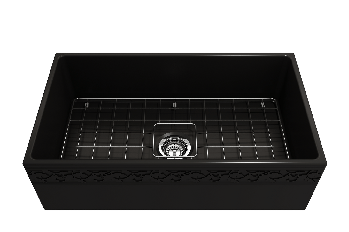 Vigneto Apron Front Fireclay 33" Single Bowl Kitchen Sink in Matte Black